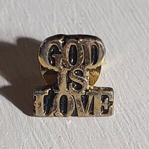God Is Love Vintage Lapel Pin Tie Tack